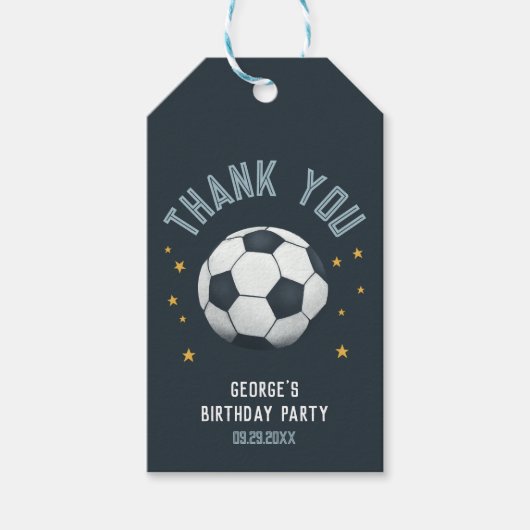 ボーイズサッカースポーツありがとう子供の誕生日好意 ギフトタグ (正面)