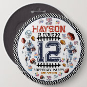 ボーイズサッカースポーツ誕生日パーティー 缶バッジ (正面&裏面)