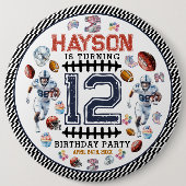 ボーイズサッカースポーツ誕生日パーティー 缶バッジ (正面)