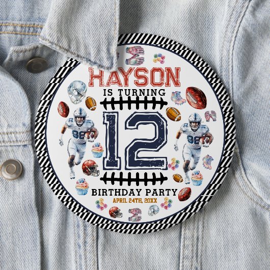 ボーイズサッカースポーツ誕生日パーティー 缶バッジ (インサイチュ)