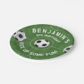 ボーイズサッカースポーツ誕生日 ペーパープレート (アングル)