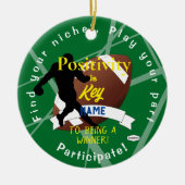 ボーイズサッカーテーマオーナメントグリーンHAMbyWG セラミックオーナメント (正面)