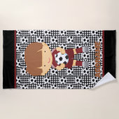 ボーイズサッカービーチ名前をカスタムする付きタオル ビーチタオル (正面)