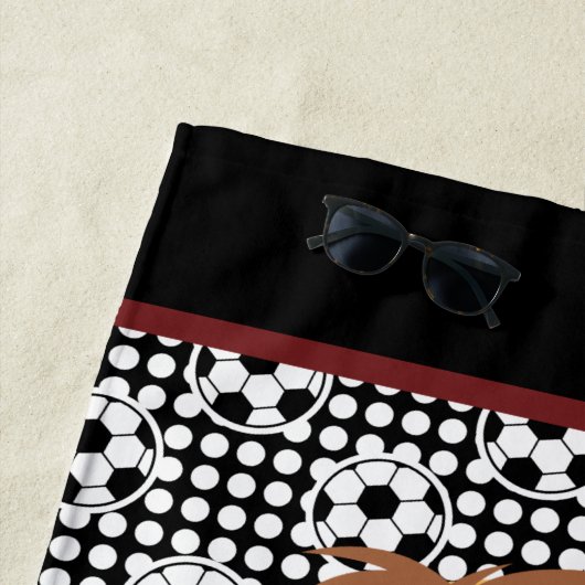 ボーイズサッカービーチ名前をカスタムする付きタオル ビーチタオル (インサイチュ)