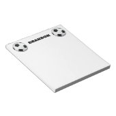 ボーイズサッカーボールブラックスタイリッシュ名前をカスタムするキッズ ノートパッド (アングル)