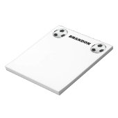 ボーイズサッカーボールブラックスタイリッシュ名前をカスタムするキッズ ノートパッド (回転)