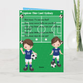 ボーイズサッカー秘密メッセージハッピーバースデー カード (裏面)