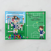 ボーイズサッカー秘密メッセージハッピーバースデー カード (内部)