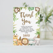 ボーイズサファリアニマルズ誕生日サンキューカード サンキューカード (スタンド正面)