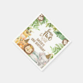 ボーイズサファリアニマルツワイルド誕生日スモール スタンダードカクテルナプキン (角)