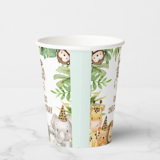 ボーイズサファリアニマルツワイルド誕生日紙カップ 紙コップ (右)