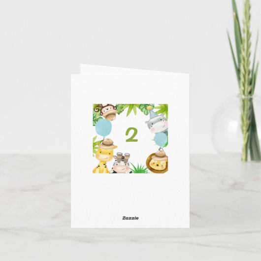 ボーイズサファリジャングルアニマル誕生日カード カード (裏面)
