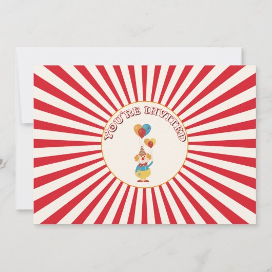 ボーイズサーカスチケット誕生パーティーの招待 招待状 (裏面)