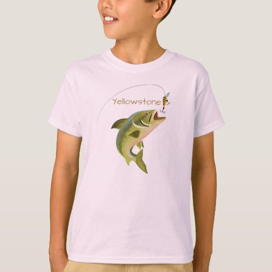 ボーイズシャツイエローストーン魚釣り Tシャツ (正面)