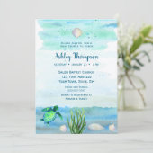 ボーイズシータートルベビーシャワー招待状 招待状 (スタンド正面)