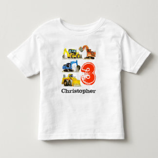 ボーイズジャイアント建築ディガー3rd誕生日 トドラーTシャツ
