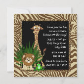 ボーイズジャングルサファリバースデーパーティー 招待状 (裏面)