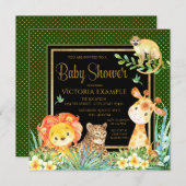 ボーイズジャングルサファリベビーシャワー招待状 招待状 (正面/裏面)