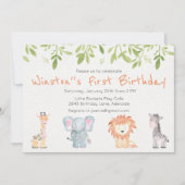 ボーイズジャングルテーマの誕生日招待状 招待状 (正面)