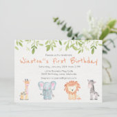 ボーイズジャングルテーマの誕生日招待状 招待状 (スタンド正面)