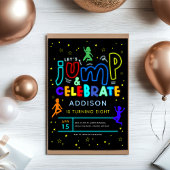 ボーイズジャンプアンドバウンスネオントランポリン誕生日 招待状