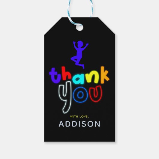 ボーイズジャンプネオントランポリン誕生日フリット ギフトタグ (正面)