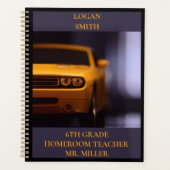 ボーイズスクールクラスイエローマッスルカー プランナー手帳 (正面)