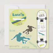 ボーイズスケートボードパーティの招待状 招待状 (正面)