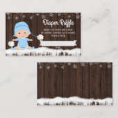 ボーイズスノーフレークオムツラッフルチケット エンクロージャーカード (正面/裏面)