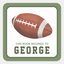 ボーイズスポーツこの本はフットボールの子供に属している スクエアシール