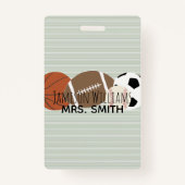 ボーイズスポーツグリーンストライプ防水ラベル バッジ (裏面)