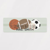 ボーイズスポーツグリーンストライプ防水ラベル ラベル (デザイン2)