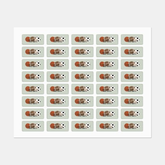 ボーイズスポーツグリーンストライプ防水ラベル ラベル (シート)