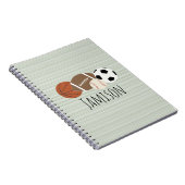 ボーイズスポーツグリーンストライプ  ノートブック (右側)