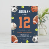 ボーイズスポーツテーマ誕生日パーティー 招待状 (スタンド正面)