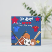 ボーイズスポーツベビーシャワー招待状ホッケー 招待状 (スタンド正面)