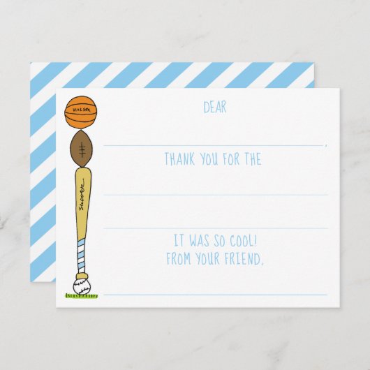 ボーイズスポーツボール充填誕生日有難う ノートカード (正面/裏面)