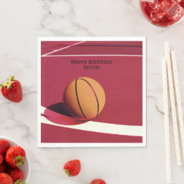 ボーイズスポーツモダンキッズレッドコートバスケットボール スタンダードランチョンナプキン