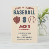 ボーイズスポーツ野球かわいい誕生日パーティー 招待状 (スタンド正面)