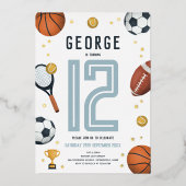 ボーイズスモダンポーツスターキッズ 箔招待状 (正面)