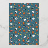 ボーイズスモダンポーツスターキッズ 箔招待状 (裏面)