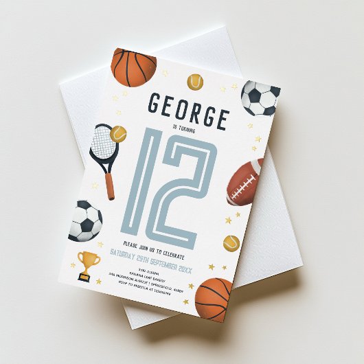 ボーイズスモダンポーツスターキッズ 箔招待状