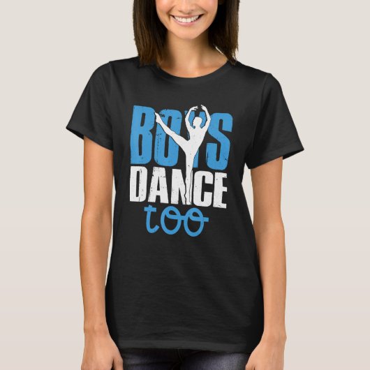 ボーイズダンストゥーバレエ社交ダンス踊り Tシャツ (正面)