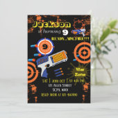 ボーイズダーツガンバースデーパーティーの招待 招待状 (スタンド正面)