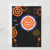 ボーイズダーツガンバースデーパーティーの招待 招待状 (裏面)