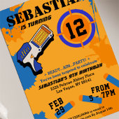 ボーイズダーツガンパーティー誕生日招待状 招待状