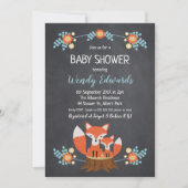 ボーイズチャルクボードキツネベビーシャワー招待状 招待状 (正面)