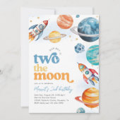 ボーイズツザムーンロケット誕生日招待状 招待状 (正面)