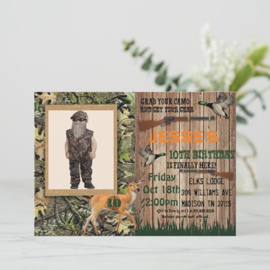 ボーイズディアー狩り誕生日招待状 招待状 (スタンド正面)