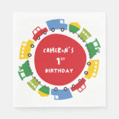 ボーイズトイカラフルズおもしろい輸送誕生日パーティー スタンダードランチョンナプキン (正面)